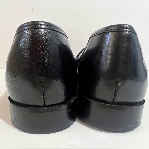 Mens Stacy Adams Black Leather Loafers Slip On Shoes With Buckle  Size 10M main image 8